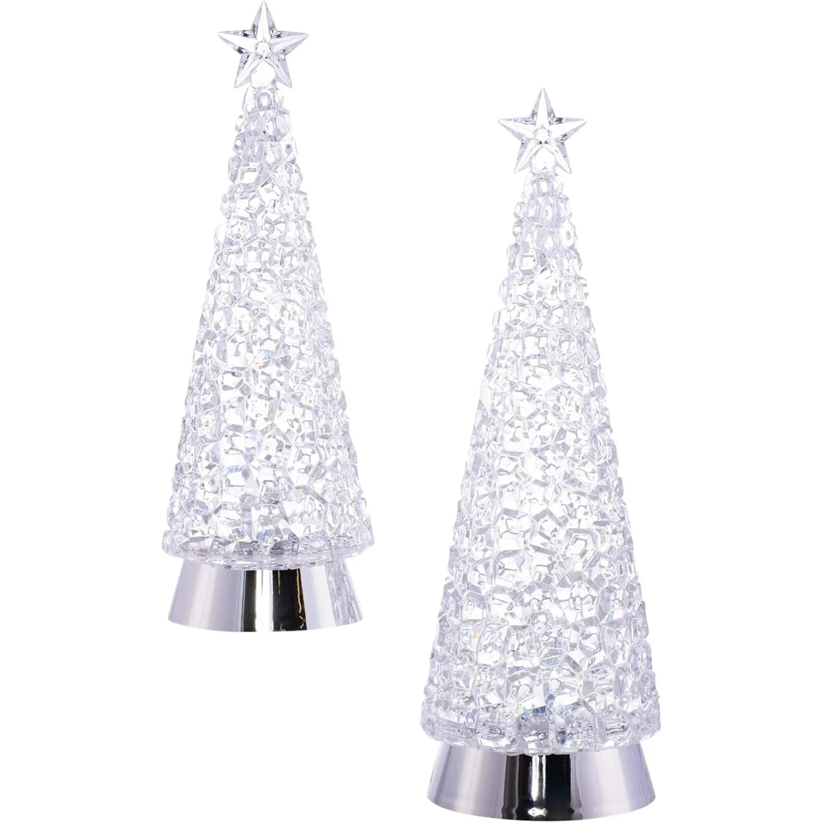 LED Cube Swirl Christmas Tree Tabletop Decoration, 12-14" (Set of 2) - Image 3