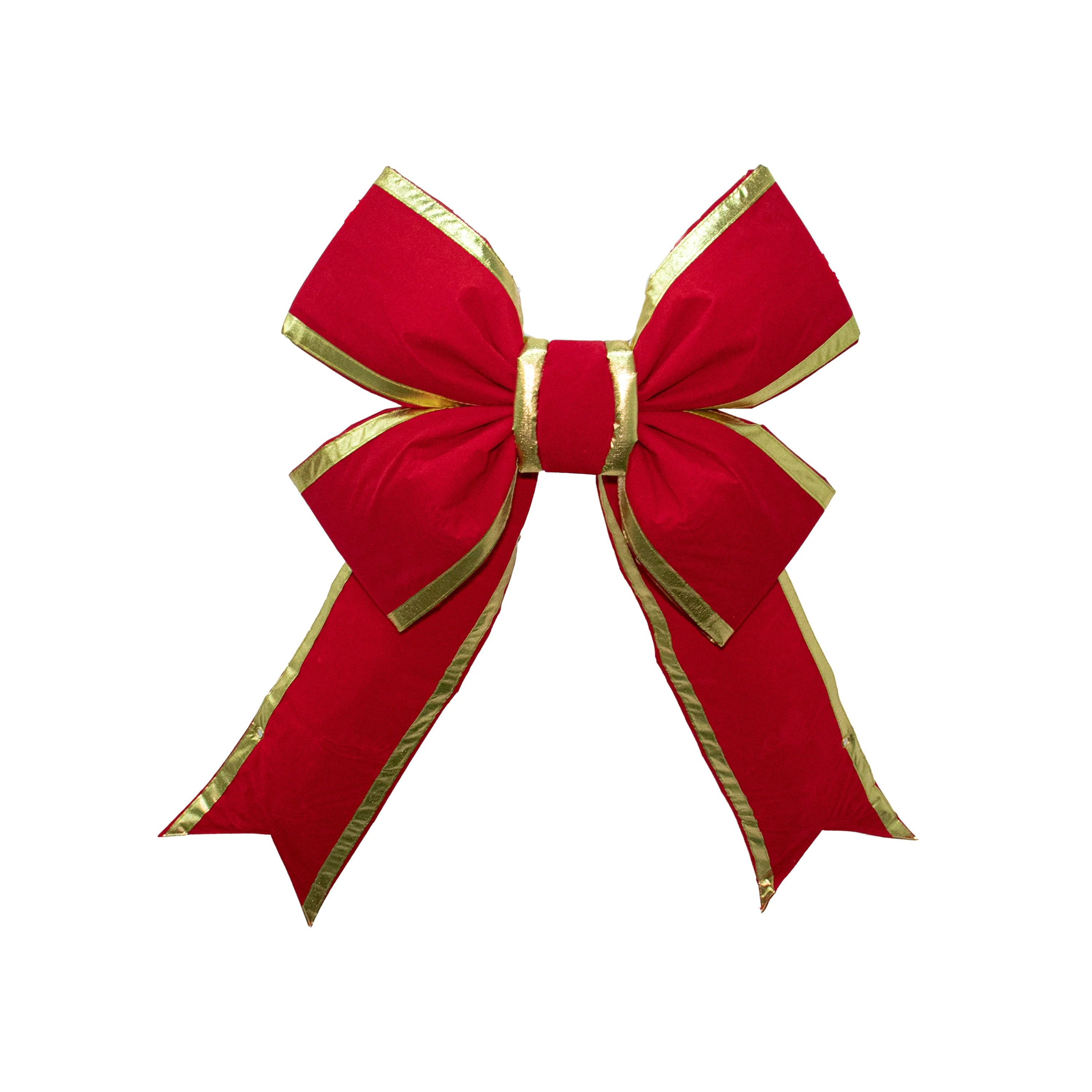 12" Red Velvet Structural Bow w/Gold Lame Trim