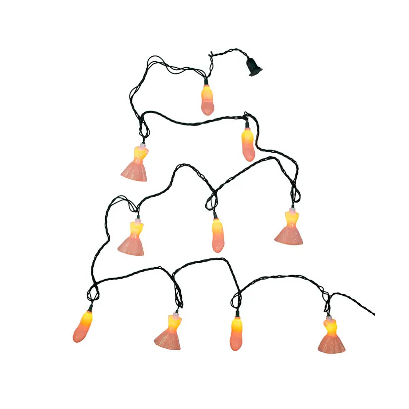 12' UL 10-Light Glittered Tutu and Ballet Shoes Light Set - Image 2
