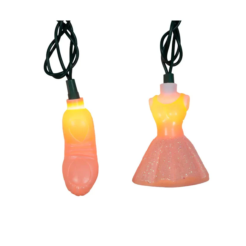 12' UL 10-Light Glittered Tutu and Ballet Shoes Light Set - Image 3