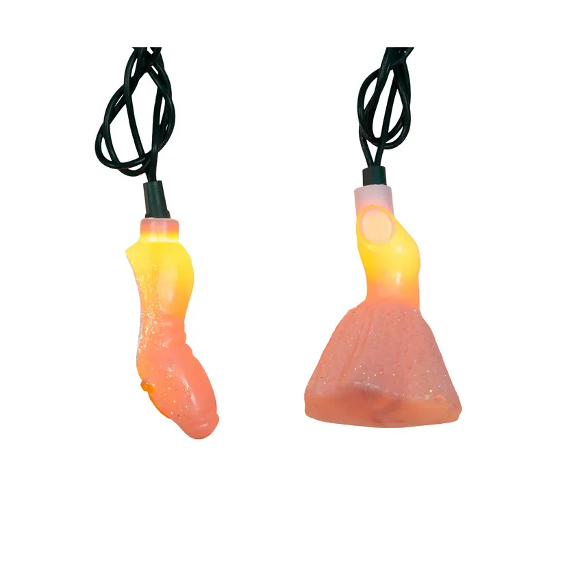 12' UL 10-Light Glittered Tutu and Ballet Shoes Light Set - Image 6