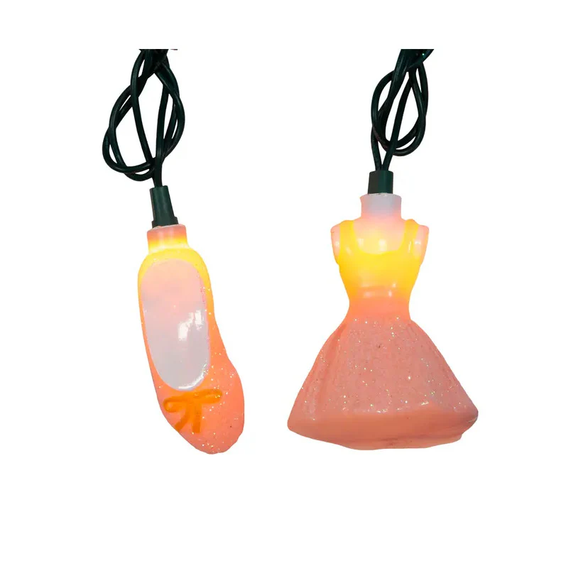 12' UL 10-Light Glittered Tutu and Ballet Shoes Light Set - Image 7