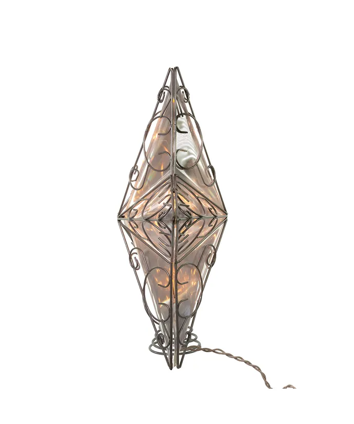 10-Light Silver Wire Star Snowfall Treetop, 12" (UL) - Image 5
