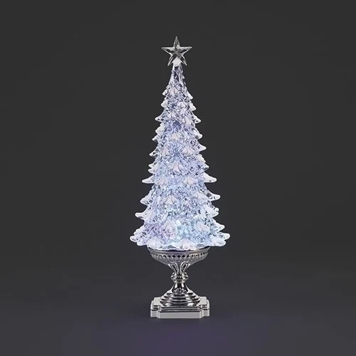 Lighted Tri-Color & White Swirl Light Tree, 20"
