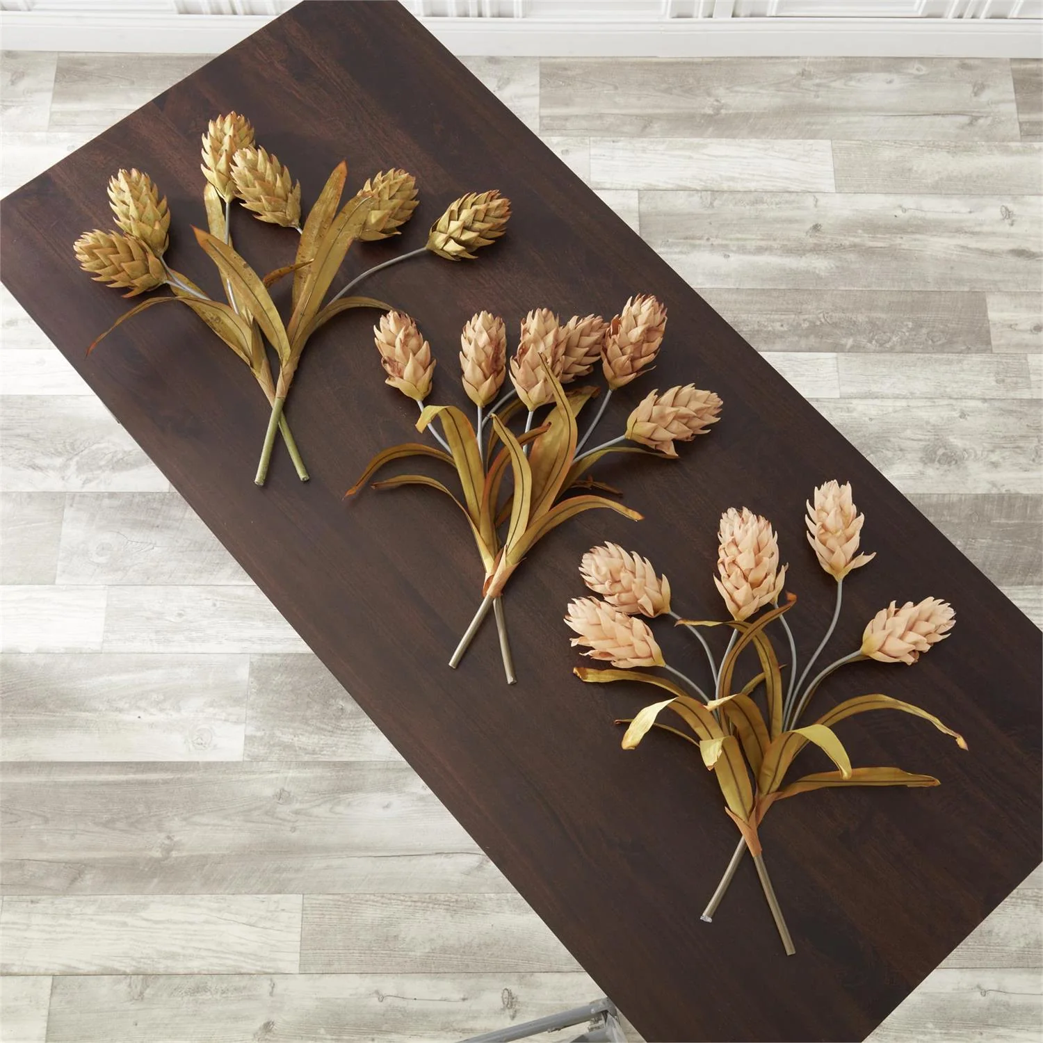 28" Brown Ginger Triple Flower Stem - Image 3