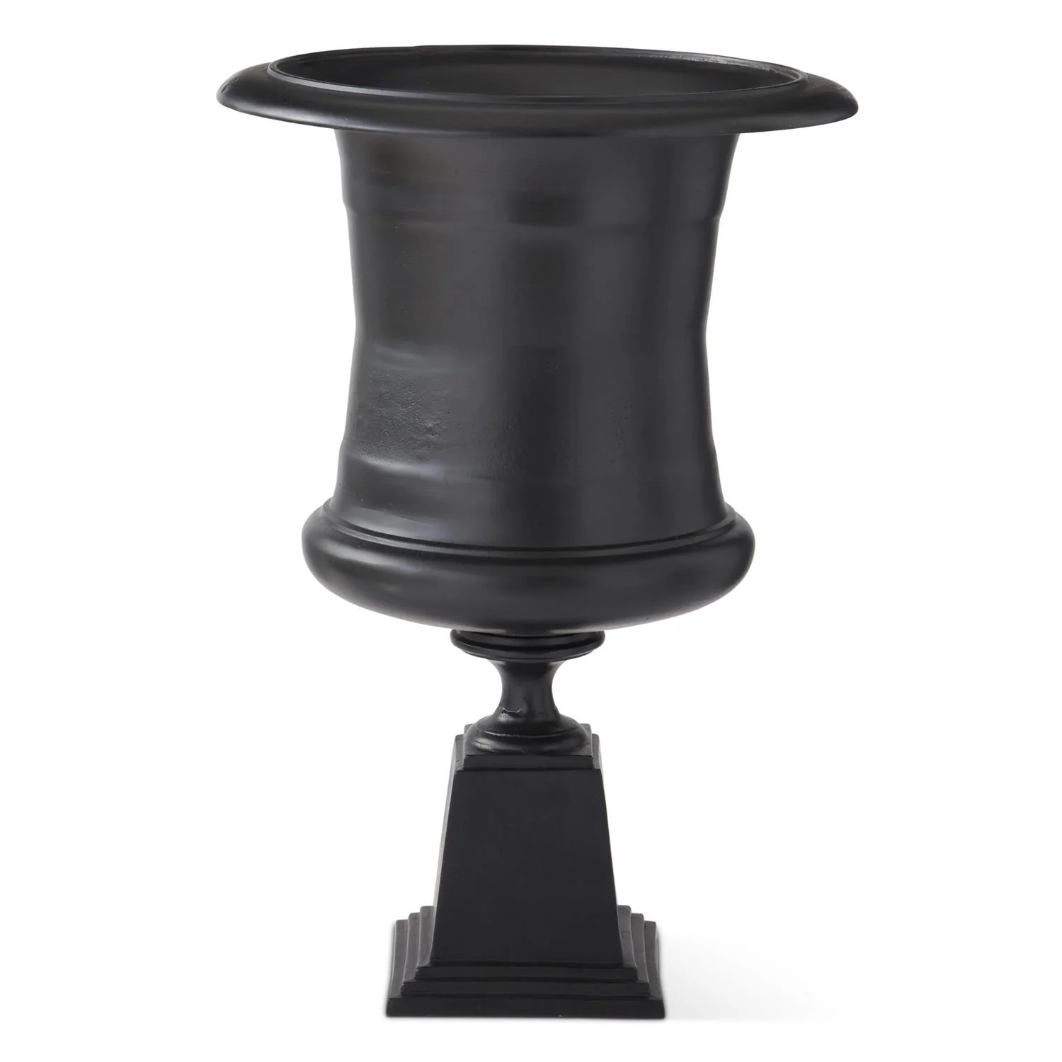 Matt Black Tall Cast Urn, 33.75"