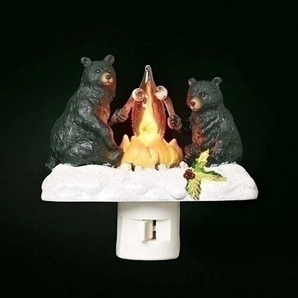 Black Bear Campfire Night Light, 4.5" - Image 3