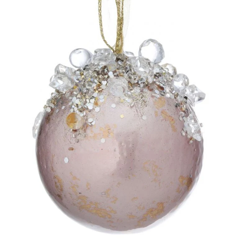 4" Heavy Jeweled Ball Ornament (6 colors - sold individually) - Image 3