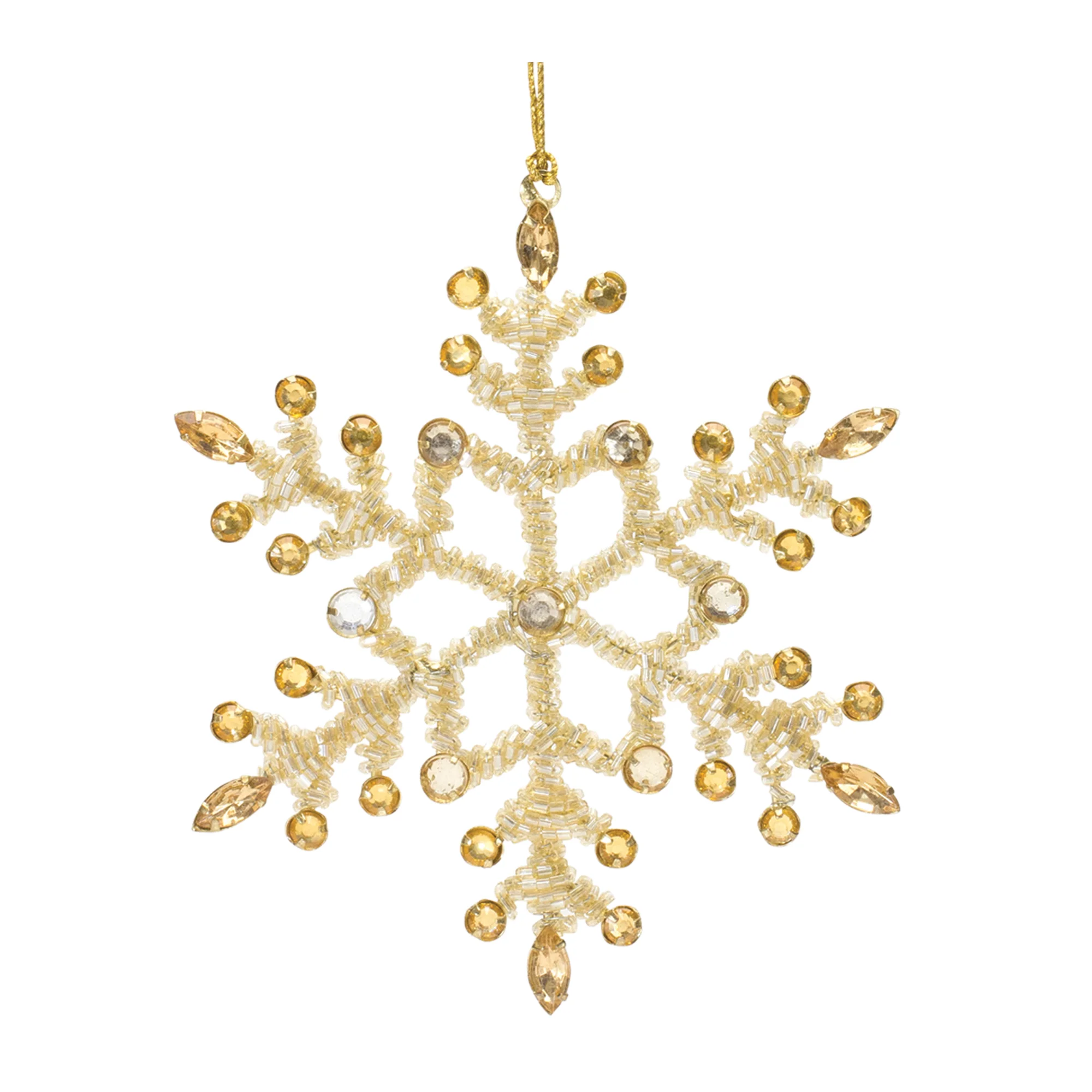 5.5"H Iron/Glass Snowflake Ornament (2 styles - sold individually) - Image 3