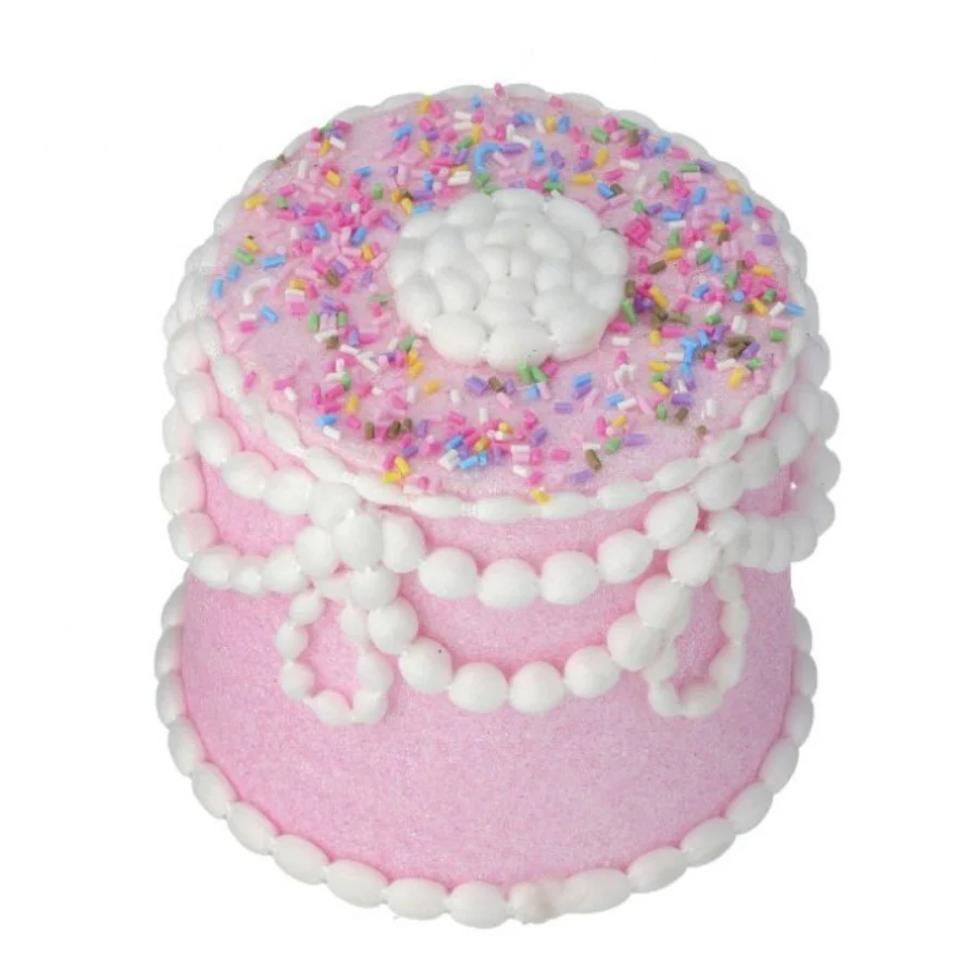 5" Pastel Candy Decorated Cake Ornament (Pink)