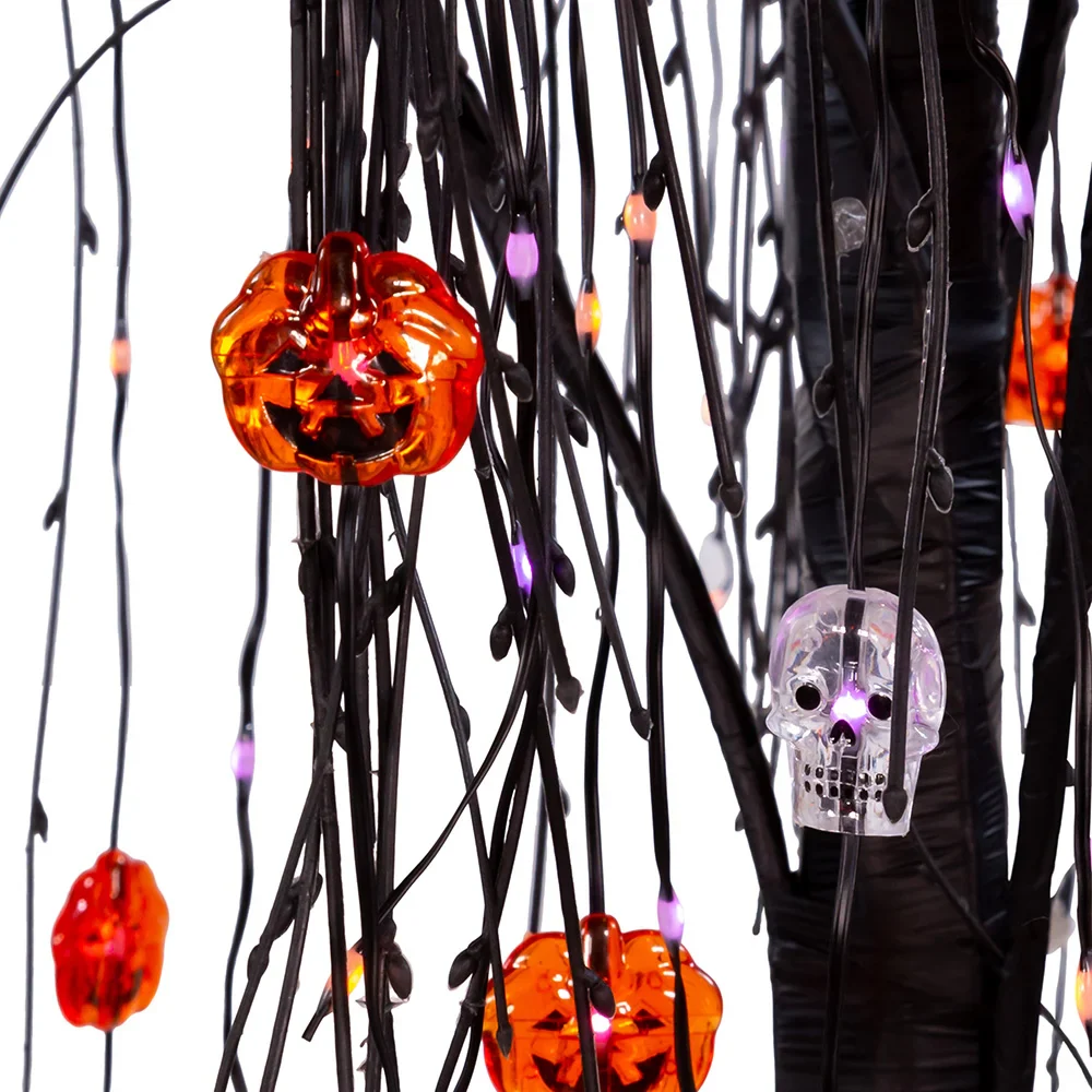 Pre-Lit Decorated Halloween Willow Tree, 6' - Image 2