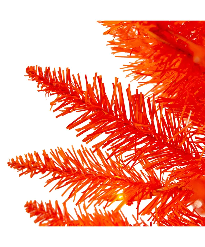 6' Pre-Lit Orange Incandescent Orange Slim Tree - Image 4