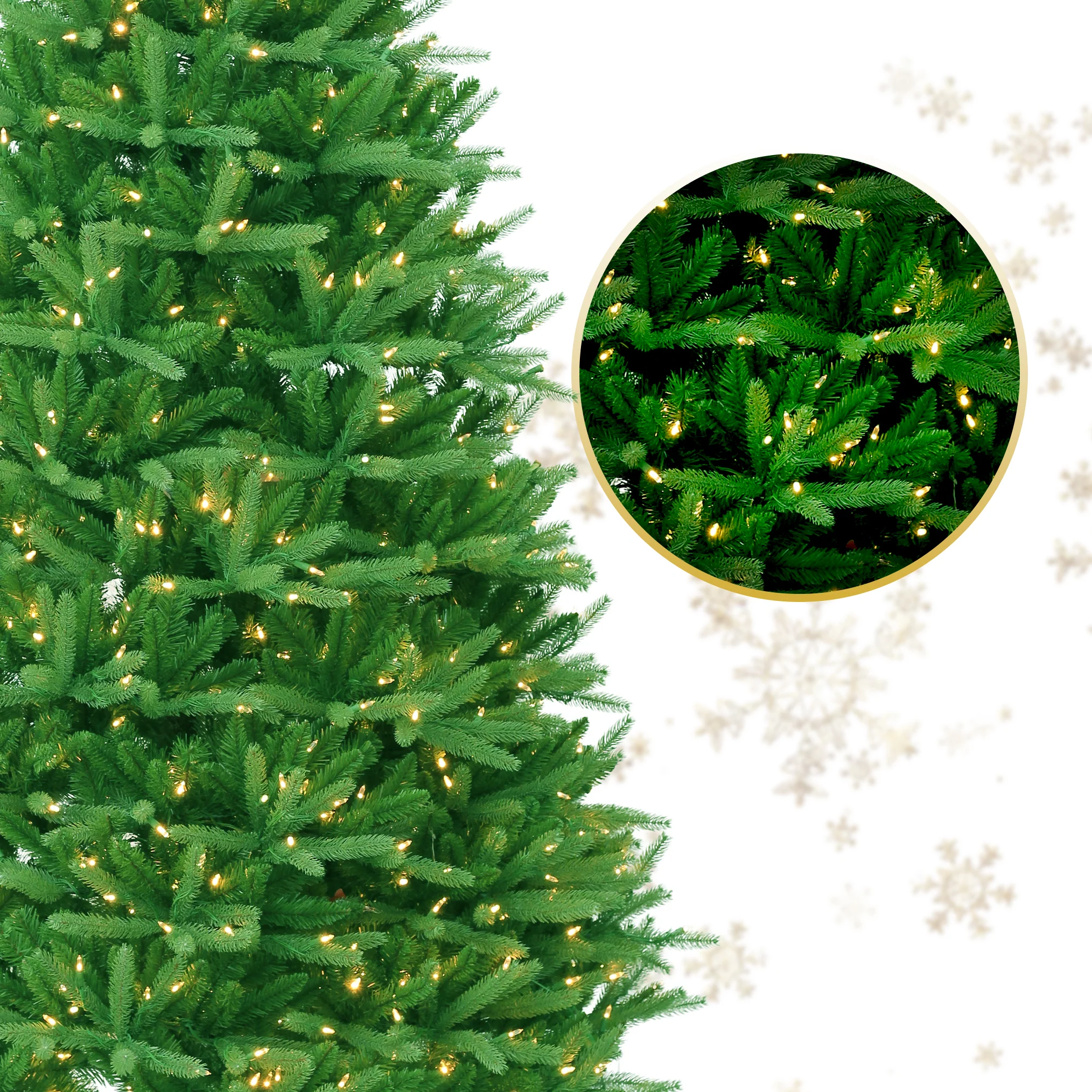 Wyoming Fir Christmas Tree w/LED Lit, Warm White, 7.5' - Image 2