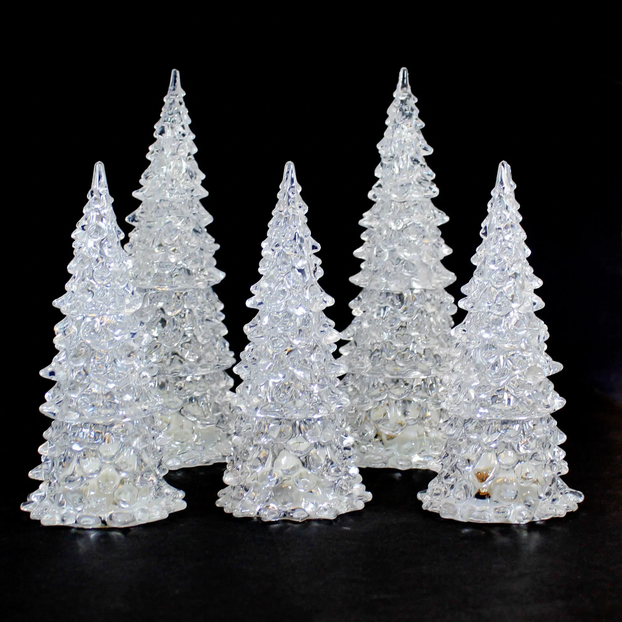 LED Lighted Trees, Set of 5, 7-9" - Image 3