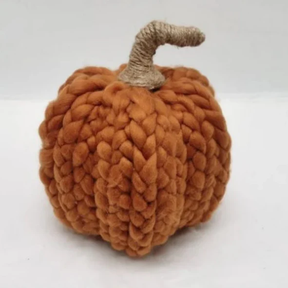 Woven Yarn Pumpkin, 8.5" (2 styles - sold individually) - Image 4