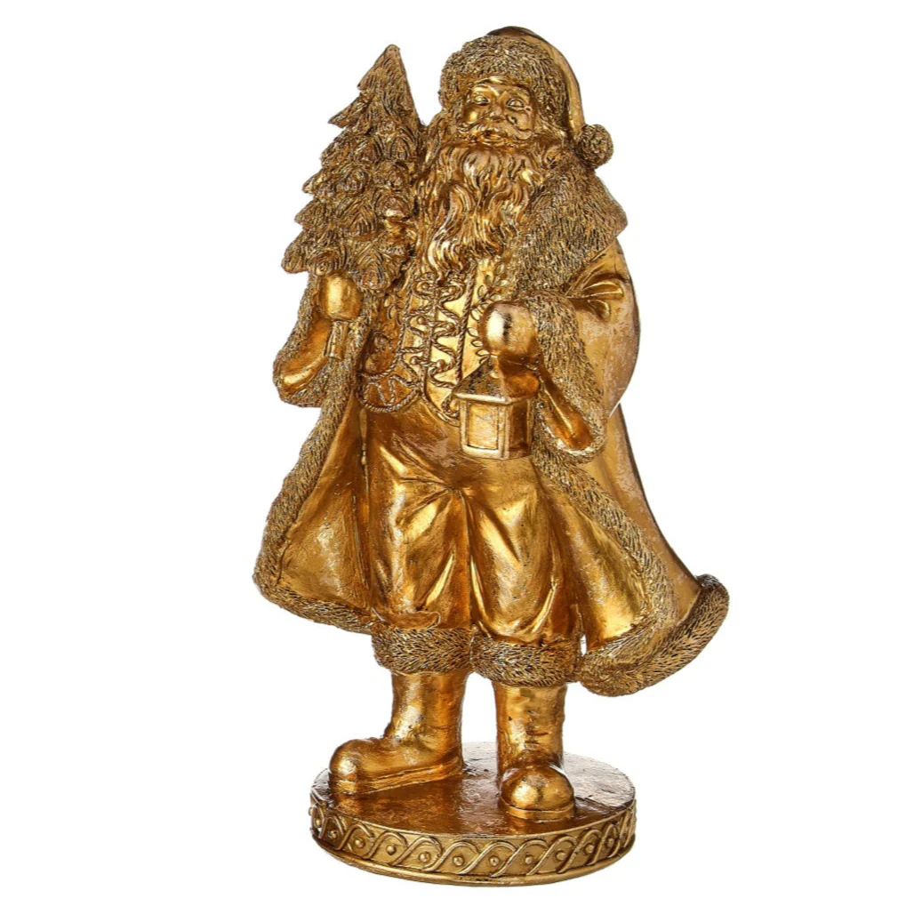 9" Resin Gilded Santa (2 styles - sold individually) - Image 2