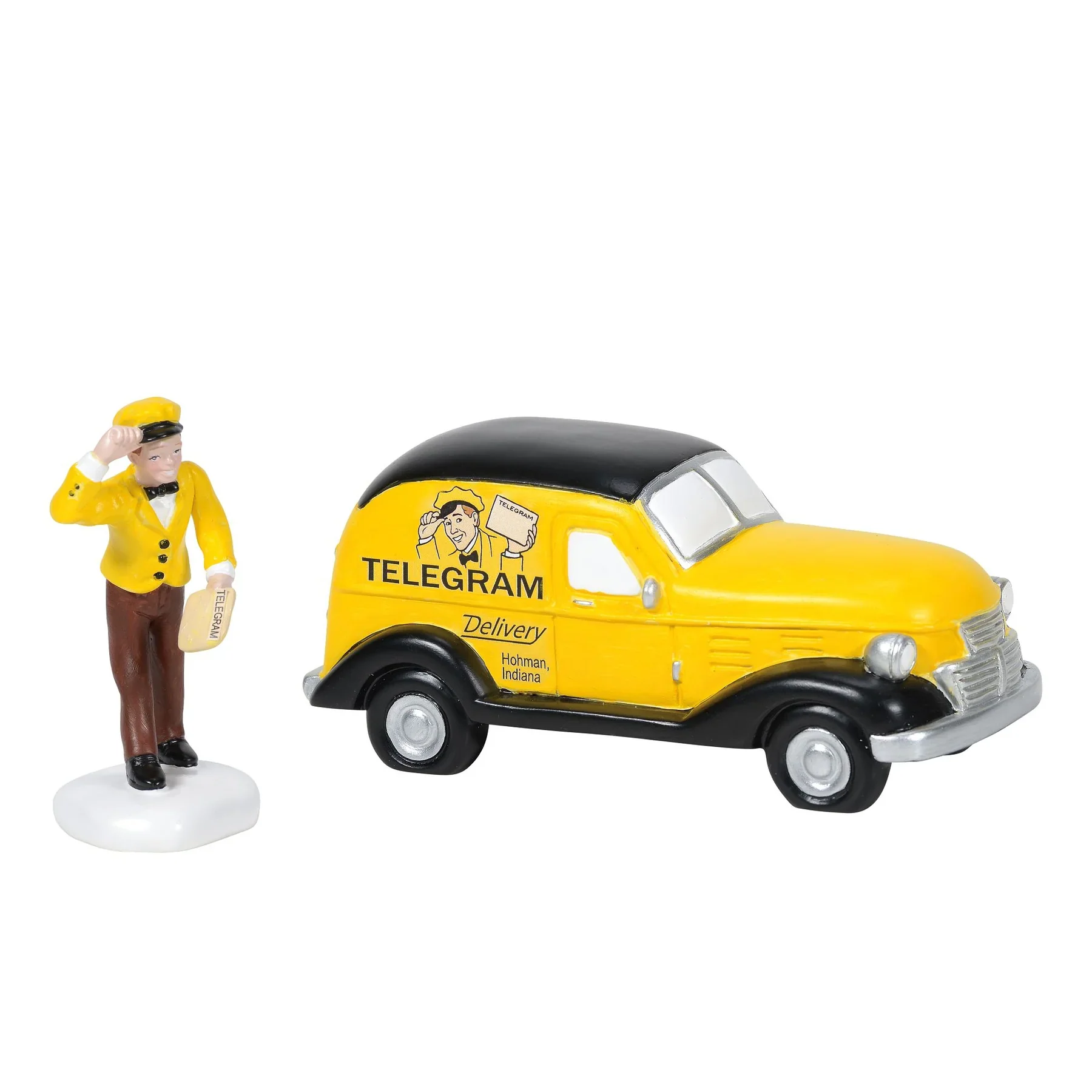 A Christmas Story Village - Old Man's Telegram Delivered Figurine