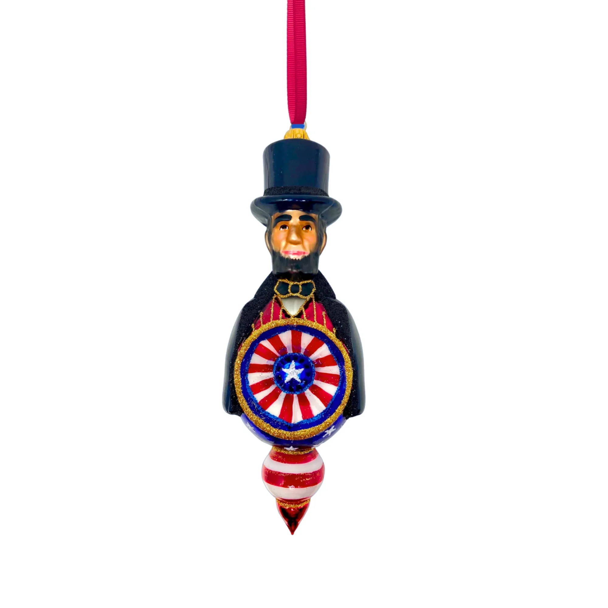 Abraham Lincoln Reflector Glass Ornament, 5.5" - Image 2