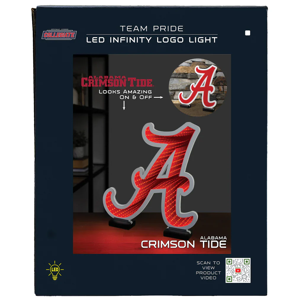 Alabama Crimson Tide LED Infinity Logo Light, Acrylic, w/UL Plug, 13.5" - Image 8