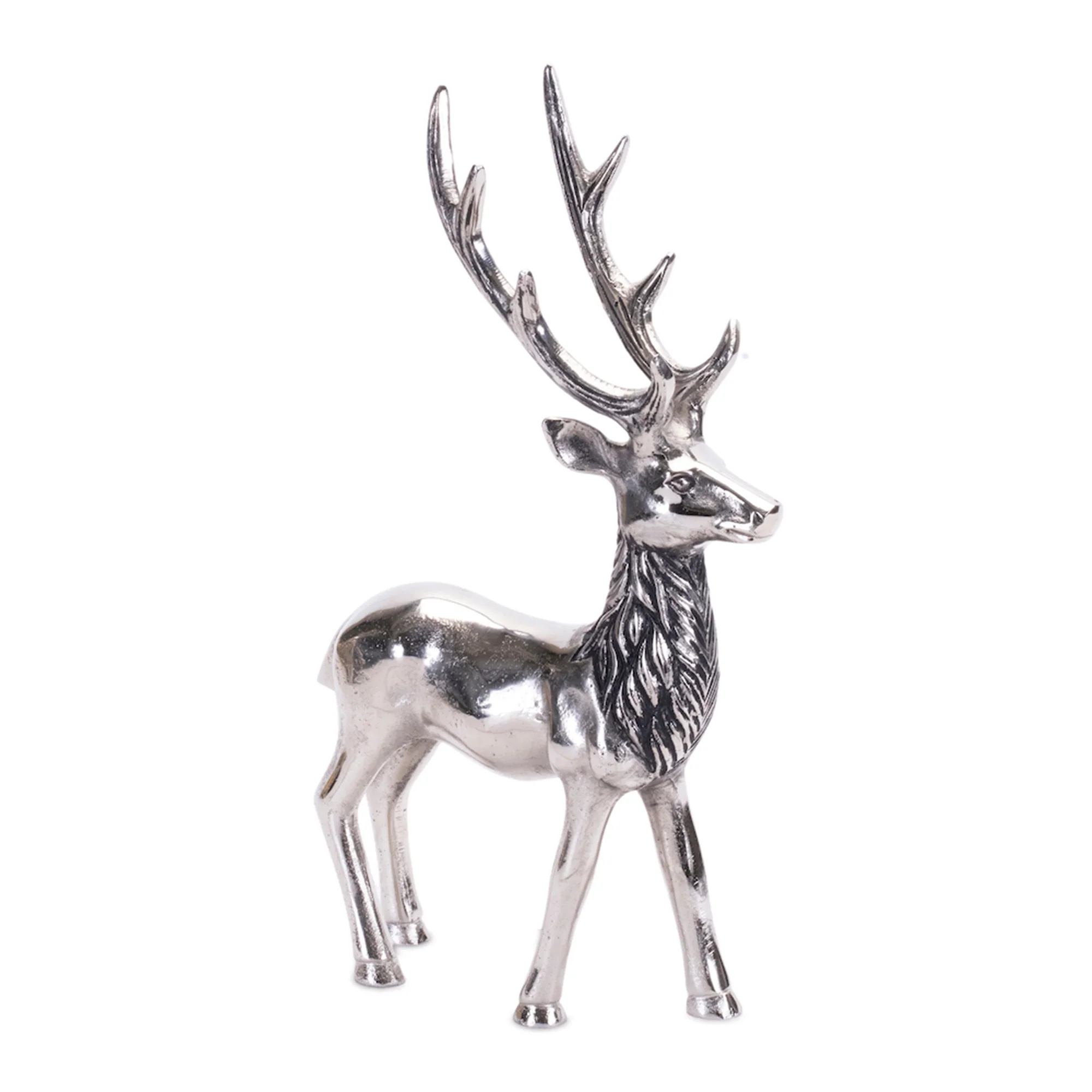 Aluminum Standing Deer Figurine, 14"