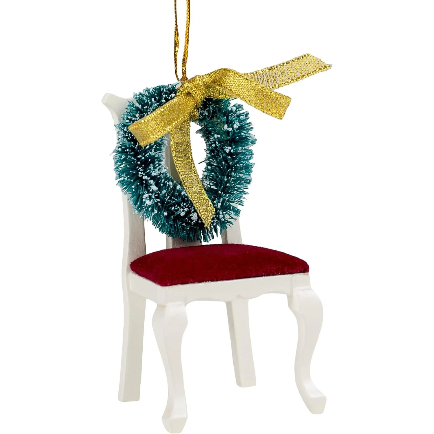 An Empty Chair w/ Wreath Ornament, 3.5"