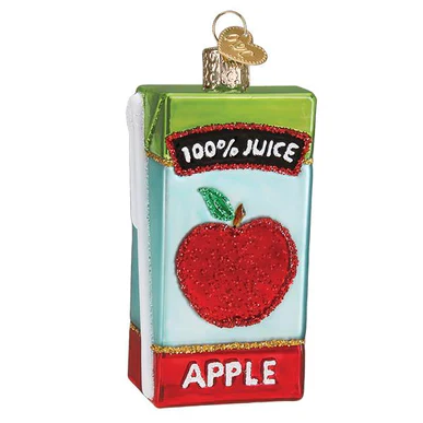 Glass Apple Juice Box Ornament - Image 2