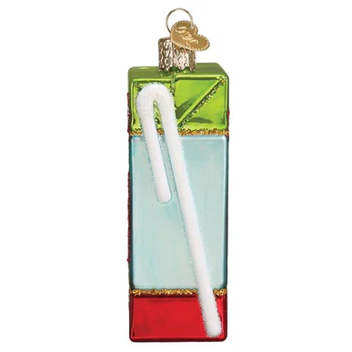 Glass Apple Juice Box Ornament - Image 3