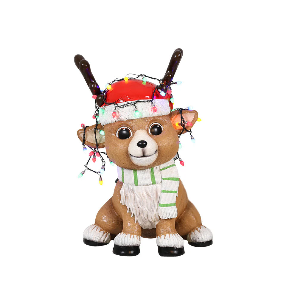 Large Fiberglass Baby Deer w/Lights Figure, 28"