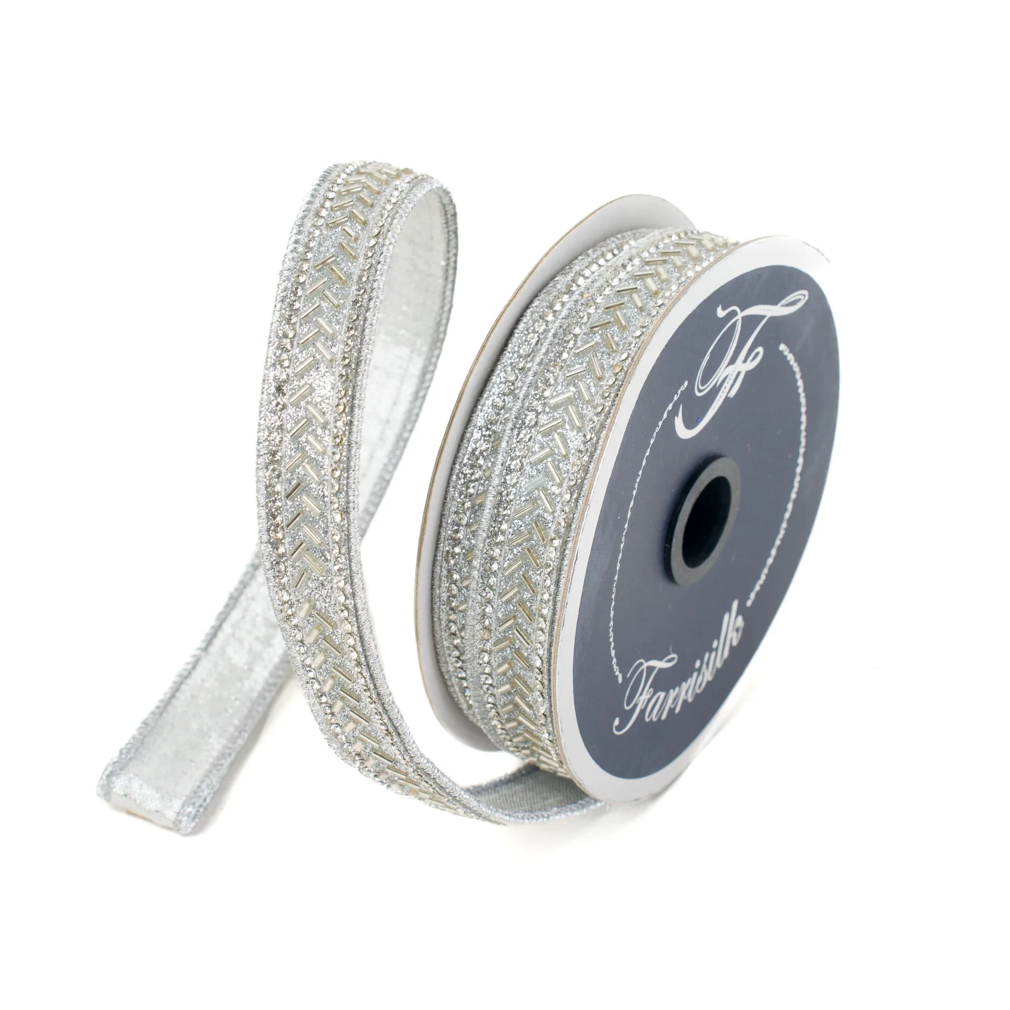 Baguette Trim Ribbon, 0.75" x 5yd (Silver)