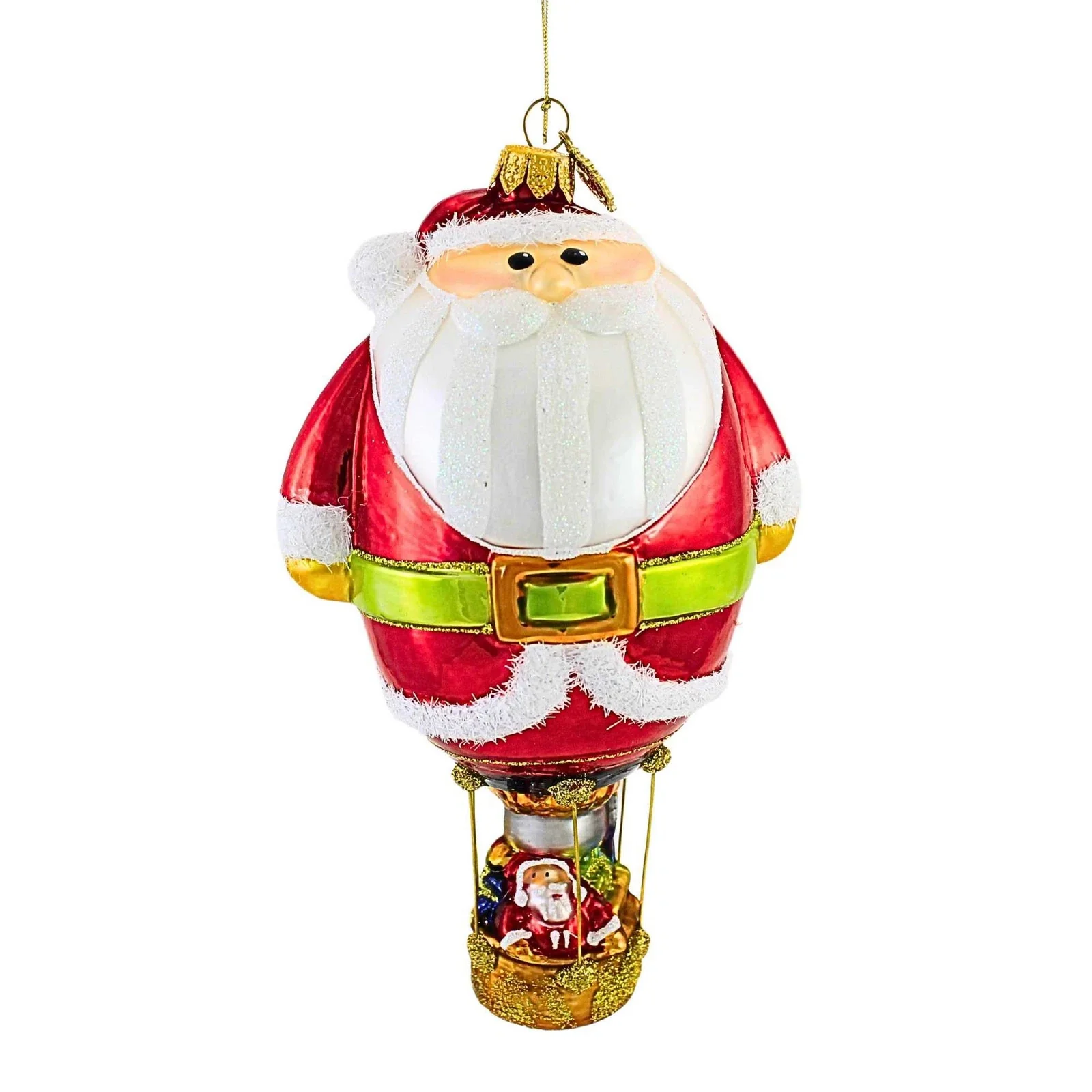 Balloon Santa Ornament, 7"