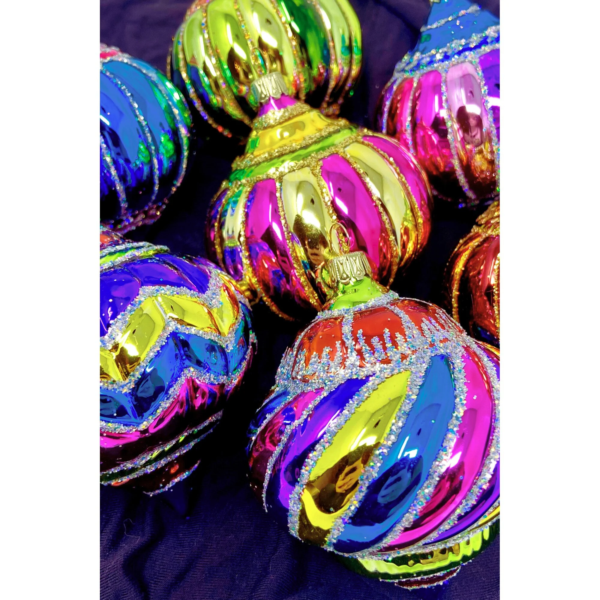 Bart Black Glass Ornaments, 3" (Set of 7)
