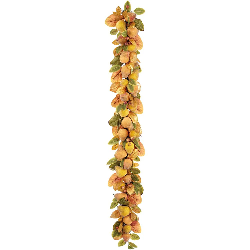 Beaded Pear/Berry Garland, 6' (Brown/Yellow)