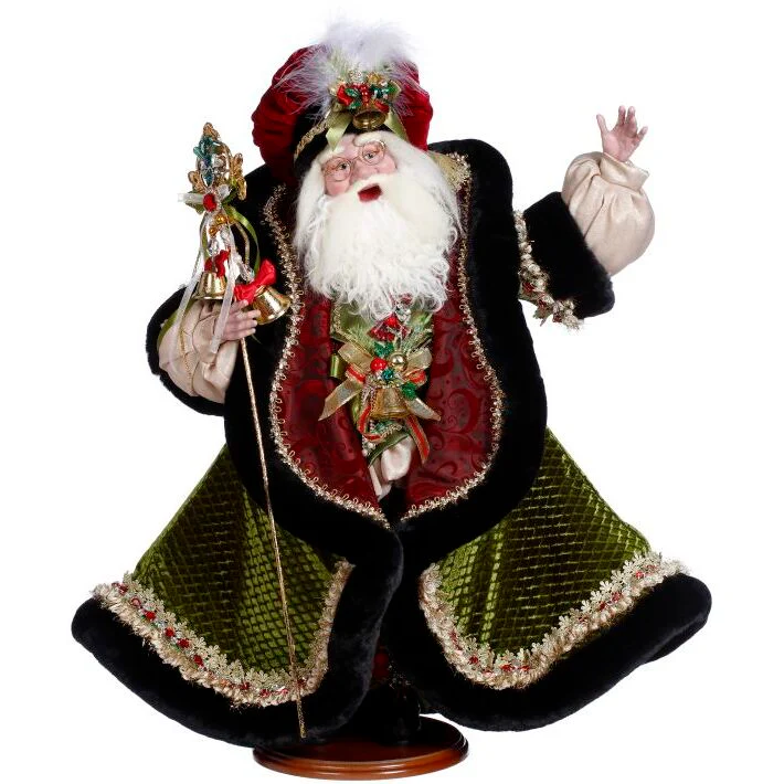 Bell Ringer Santa Figurine, 24"