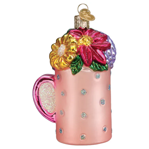 Best Mom Mug Glass Ornament, 4" - Image 4