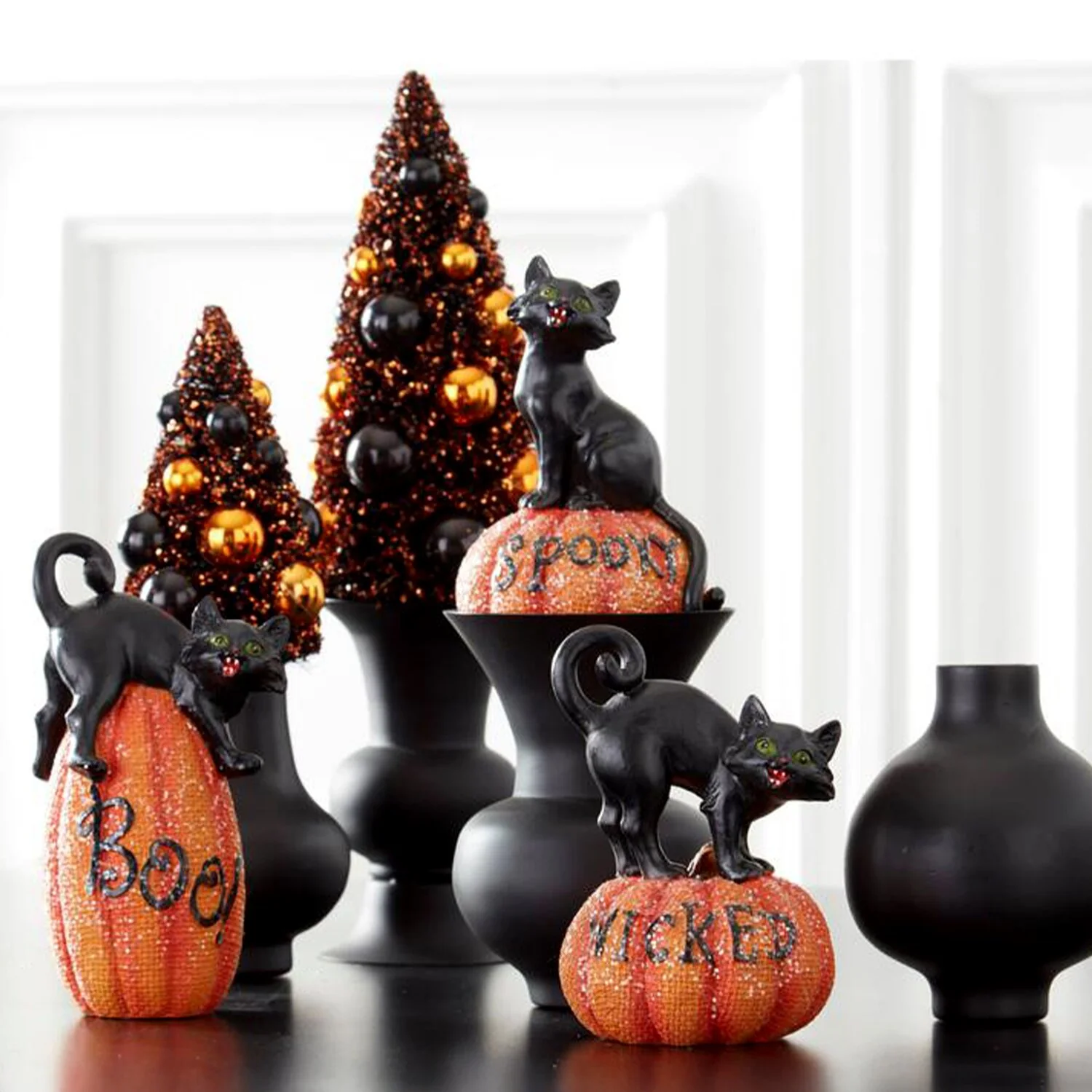 Black Cats on Glittered Pumpkins (3 styles - sold individually) - Image 2