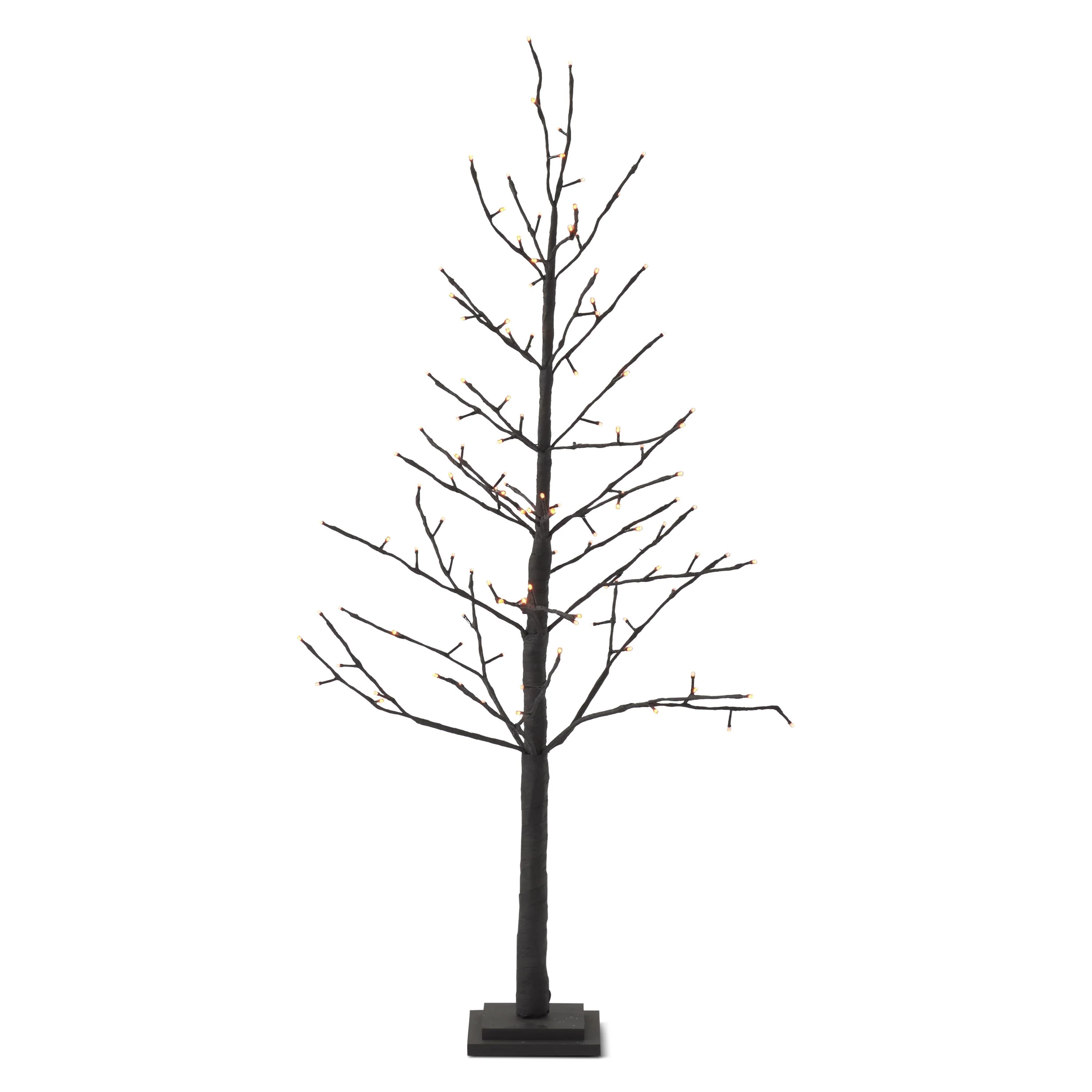 Black w/Orange Lights Halloween Twig Tree, 4'