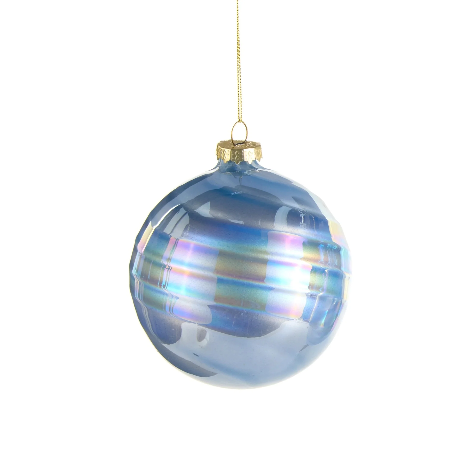 Blue Iridescent Ornament, 4" (3 styles - sold individually) - Image 2