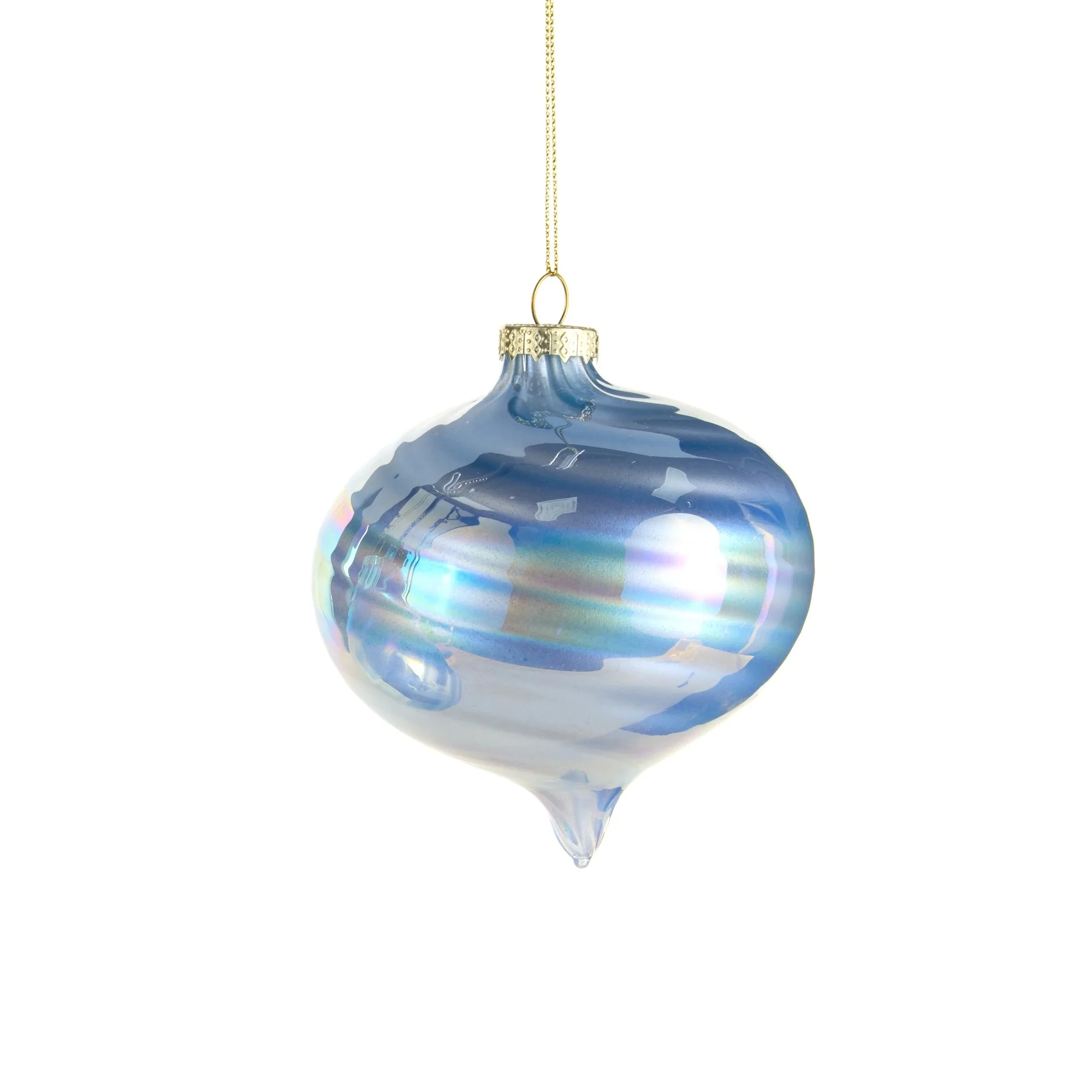 Blue Iridescent Ornament, 4" (3 styles - sold individually) - Image 4