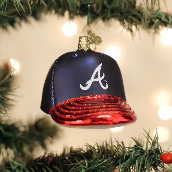 Braves Baseball Cap Ornament, 3.5"