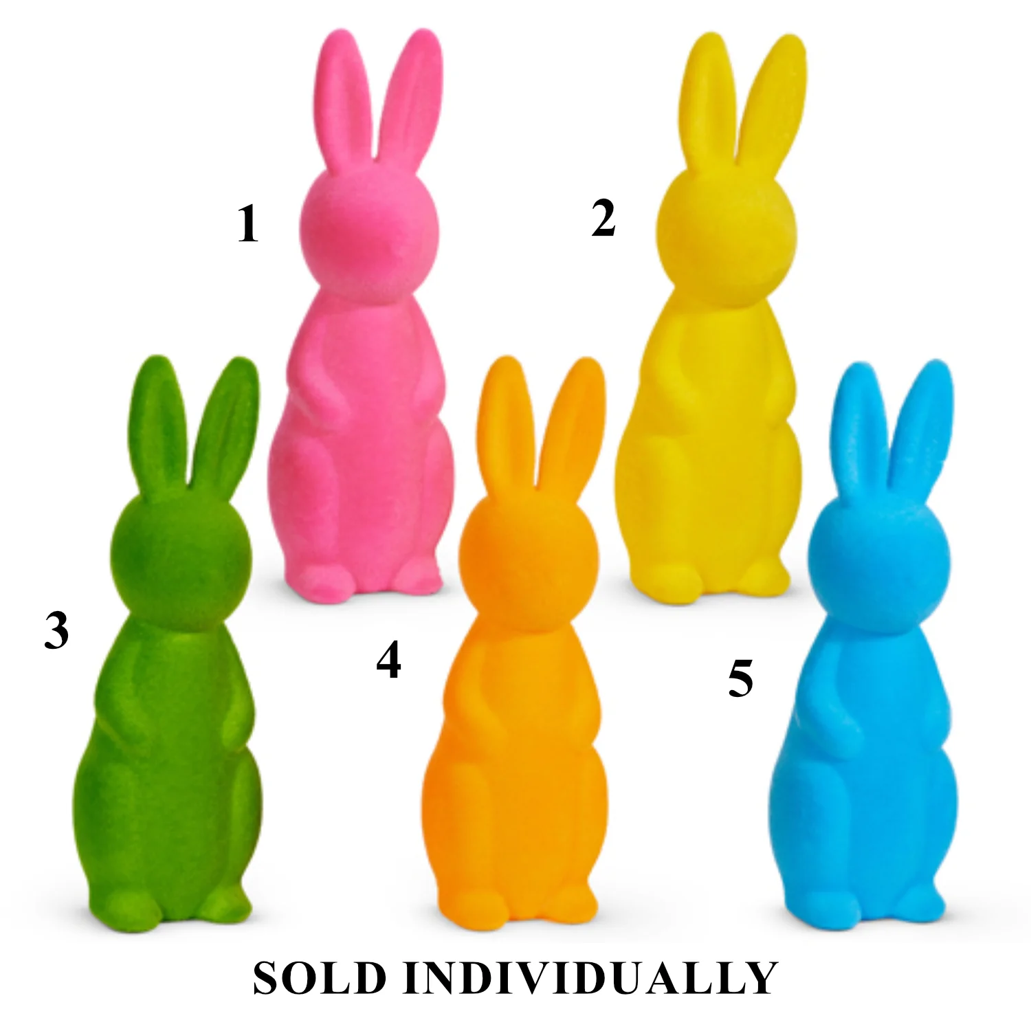 Bright Flocked Bunny, 15" (5 styles - sold individually)