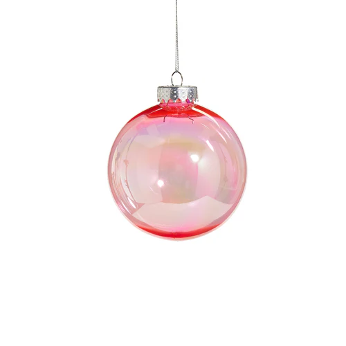 Bright Pink Seamless Iridescent Ball Ornament, 4"