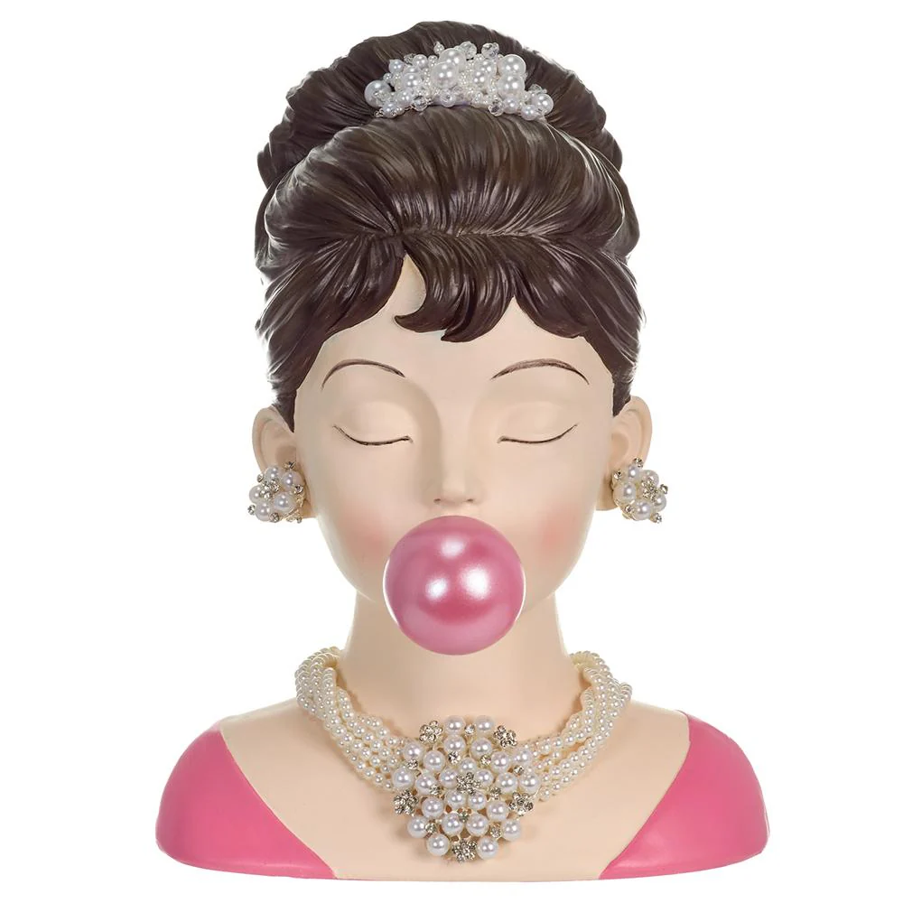 Bubble Gum Lady Planter, 11.5" (Pink	)