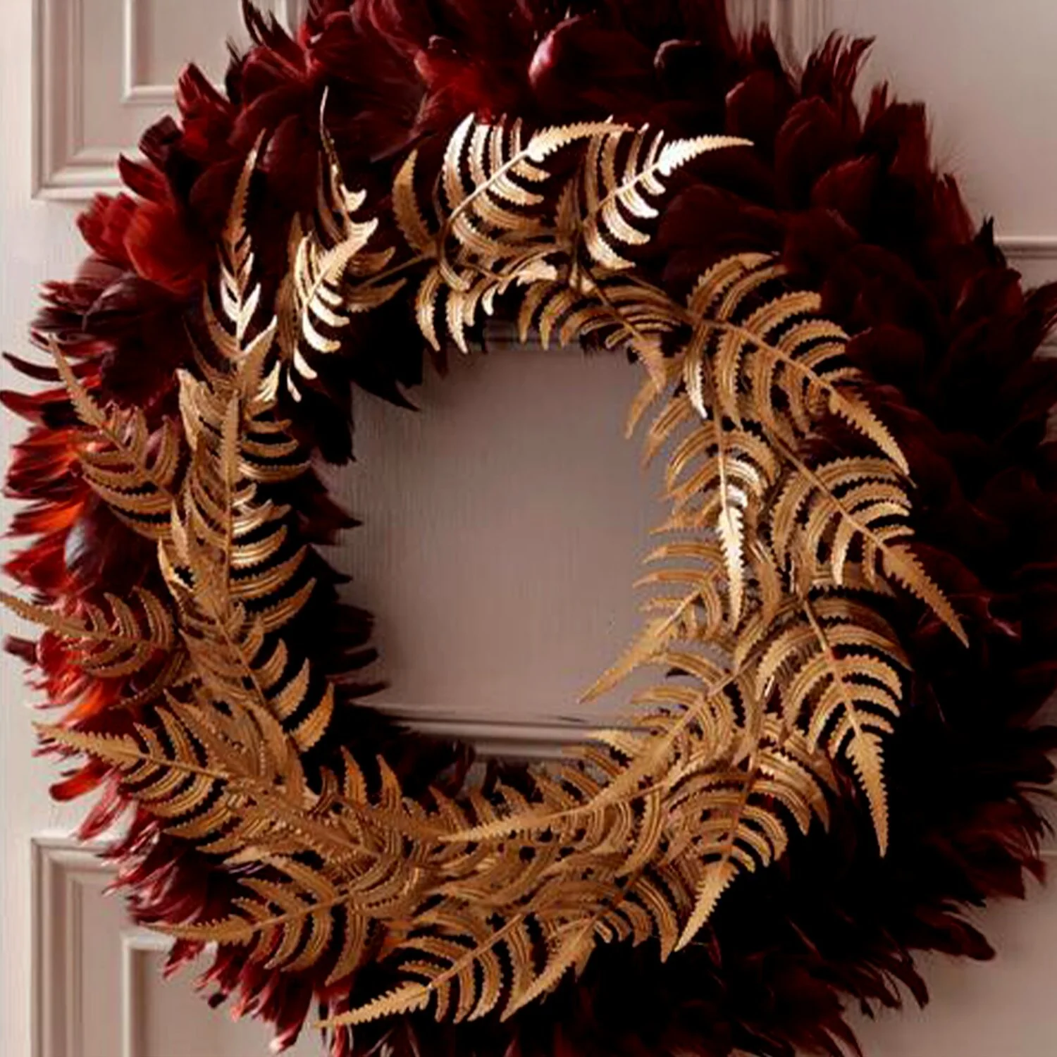 Burgundy Wispy Feather Wreaths (Set of 3) - Image 3