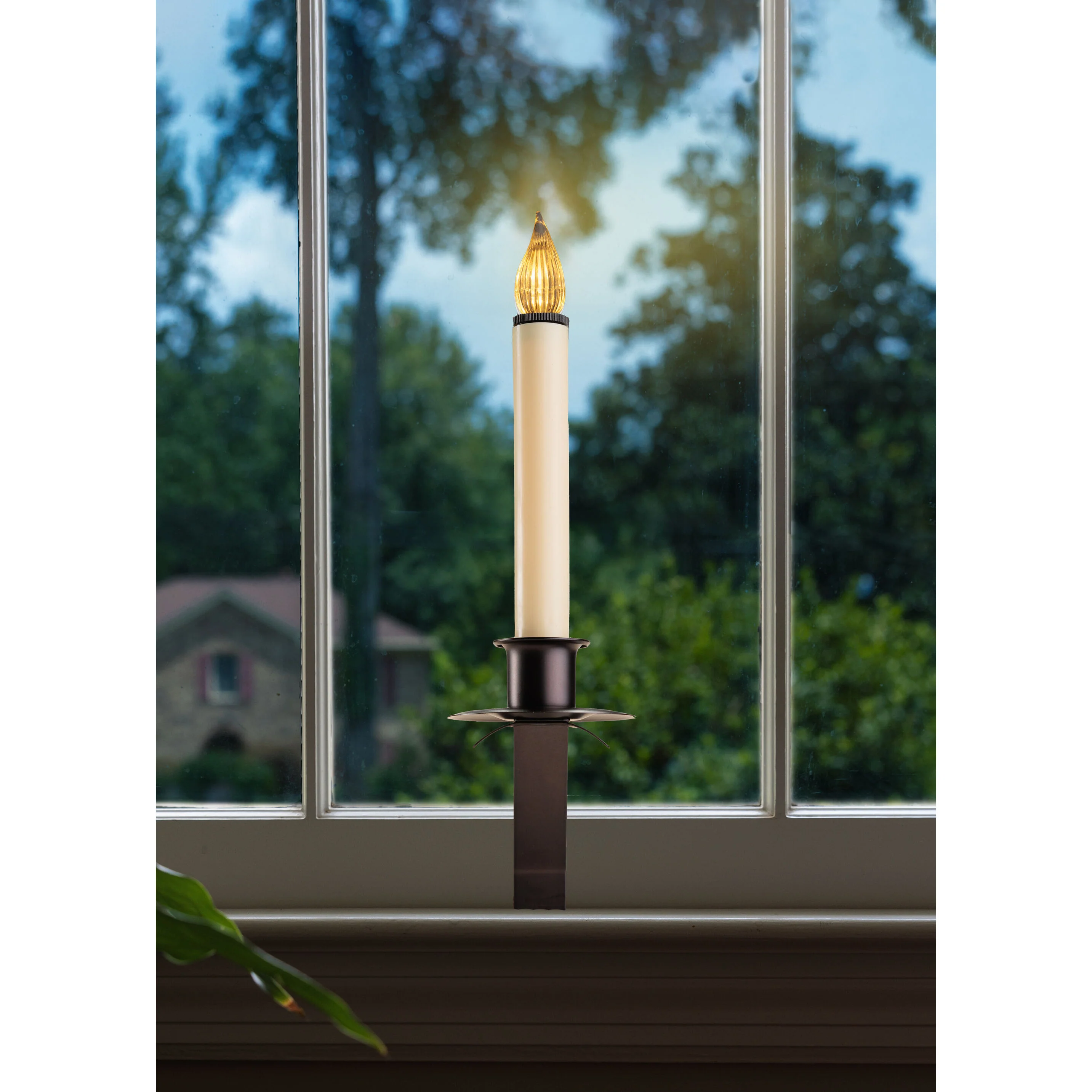 Cambridge Slant Bracket Antique Bronze LED Bulb Candle W/ Sensor, 12" (Set of 3) - Image 2