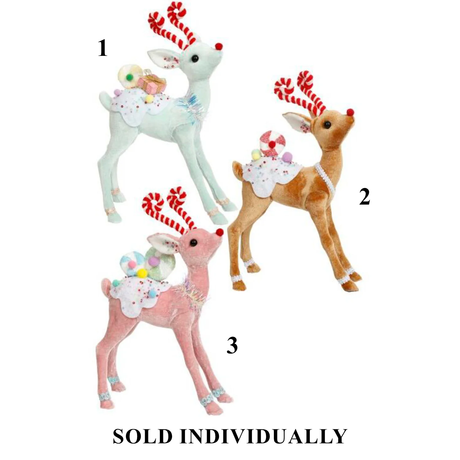 Candied Deer Figurine, Medium, 12" (3 styles - sold individually)