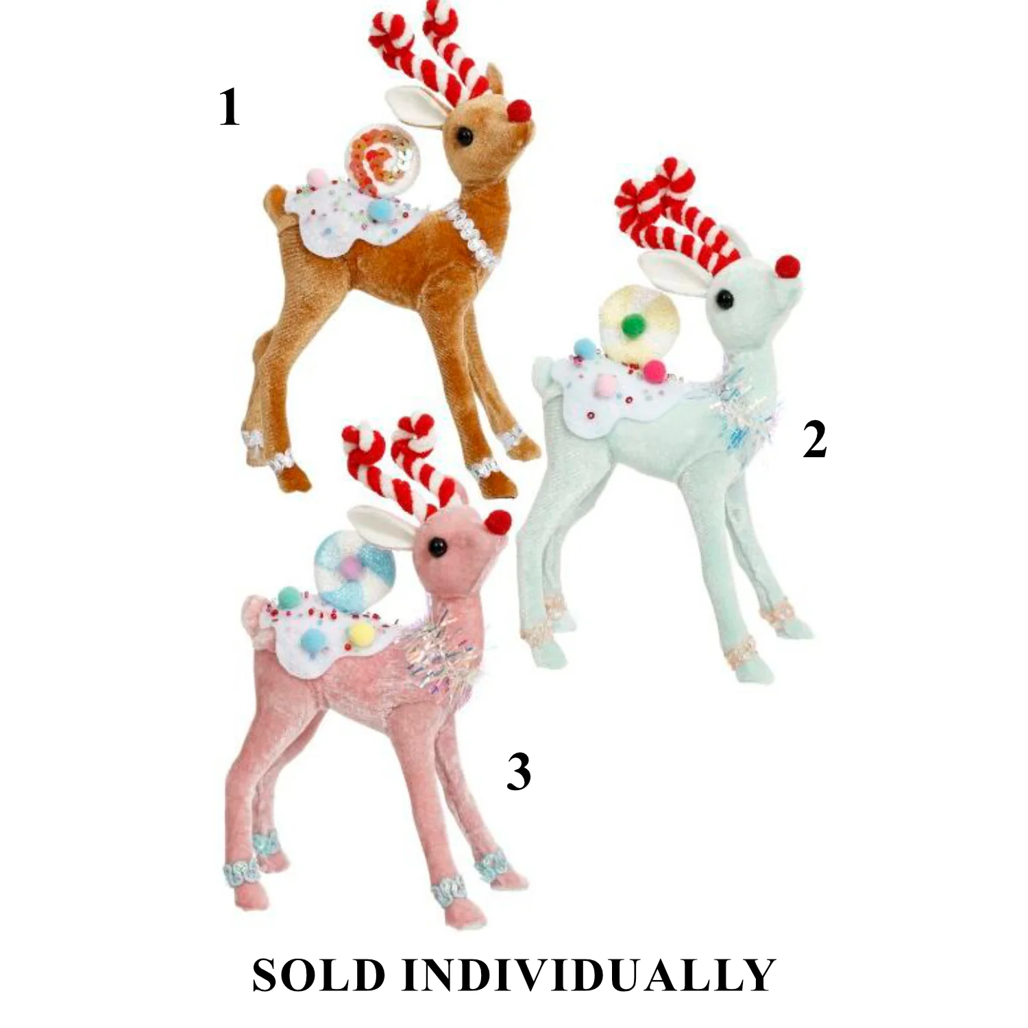 Candied Deer Figurine, Small, 8" (3 styles - Sold individually)