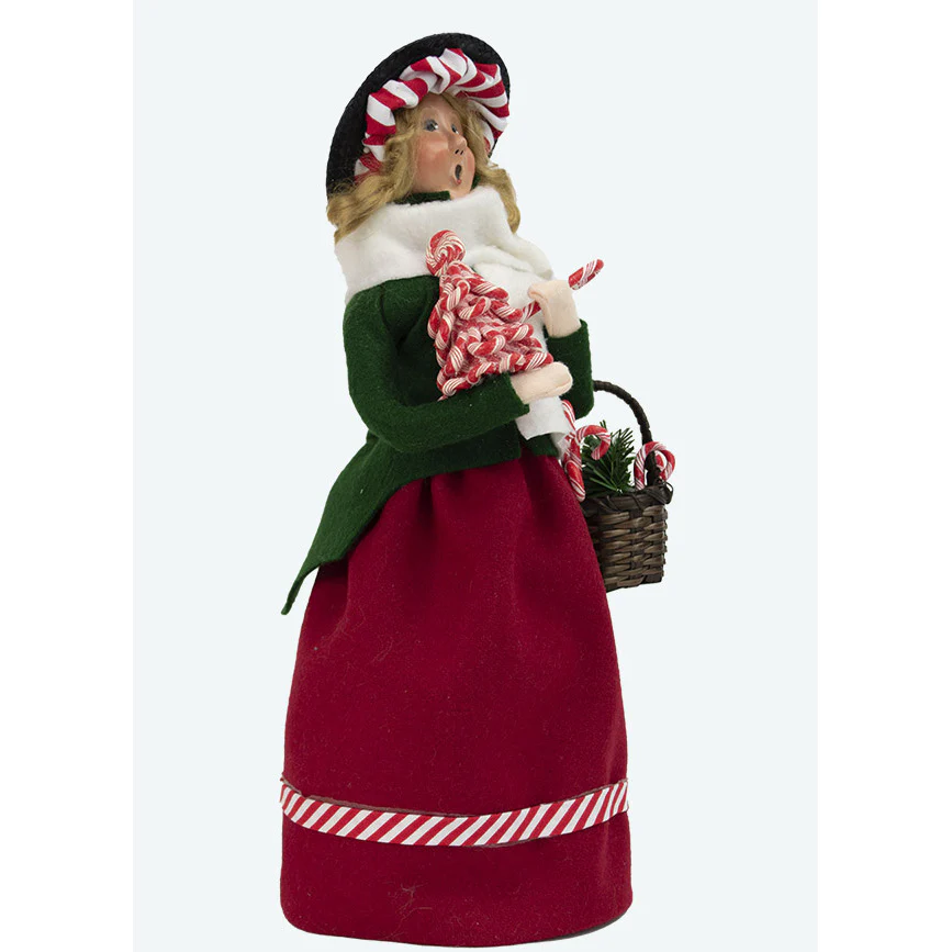 Candy Cane Lady Caroler Figurine, 13" - Image 5