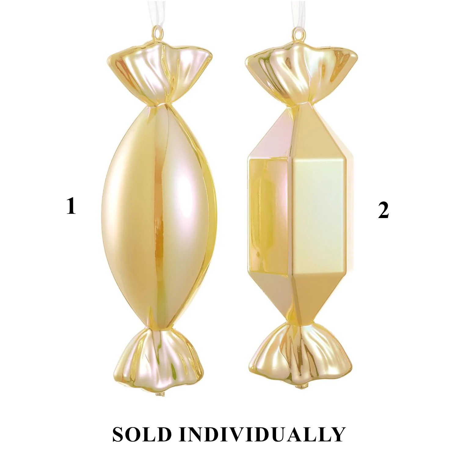 Candy Ornament, 12" (Yellow Iridescent) (2 styles - sold individually)