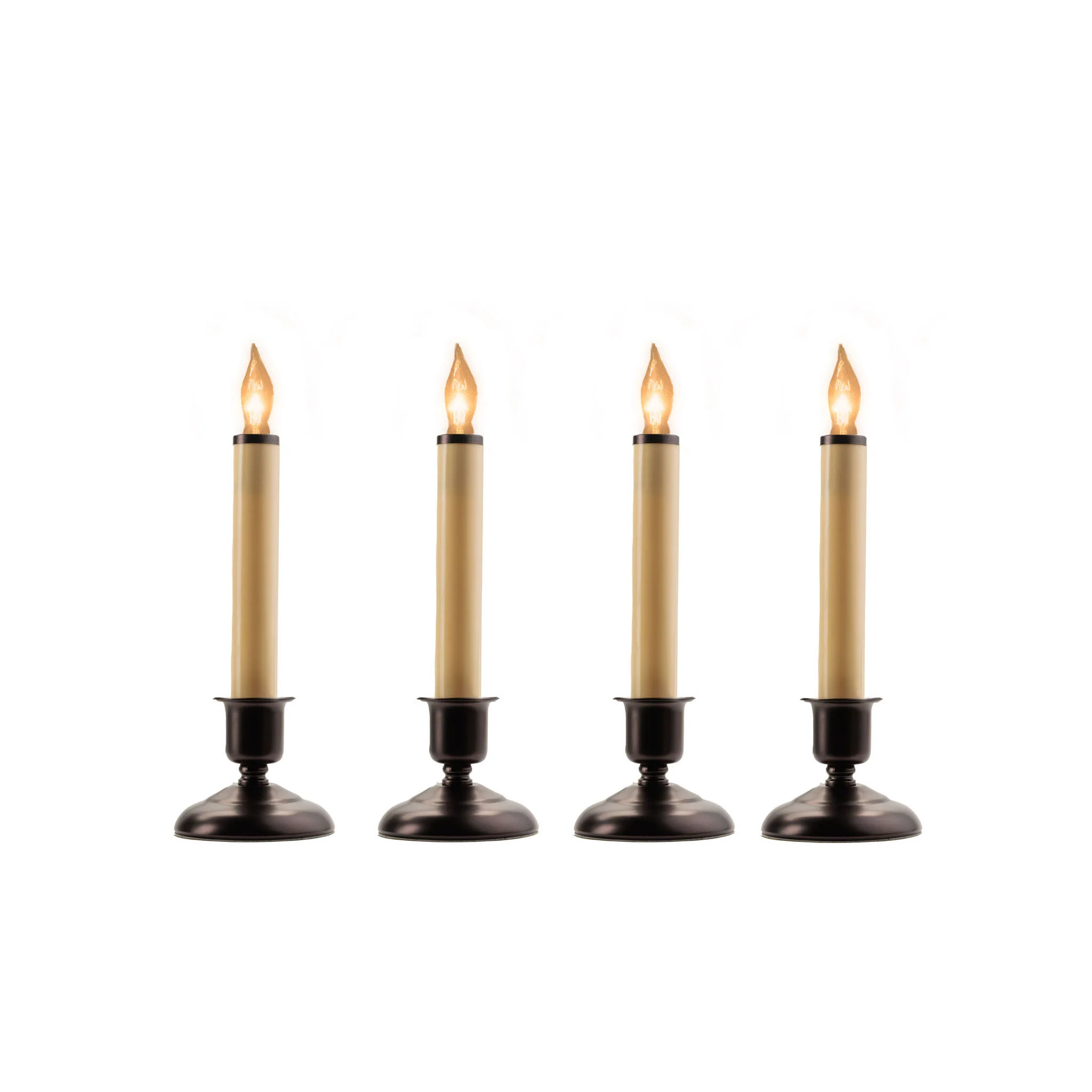 Cape Cod Antique Bronze Cool Burn Bulb Candle, Steady Burning, 9" (Set of 4)