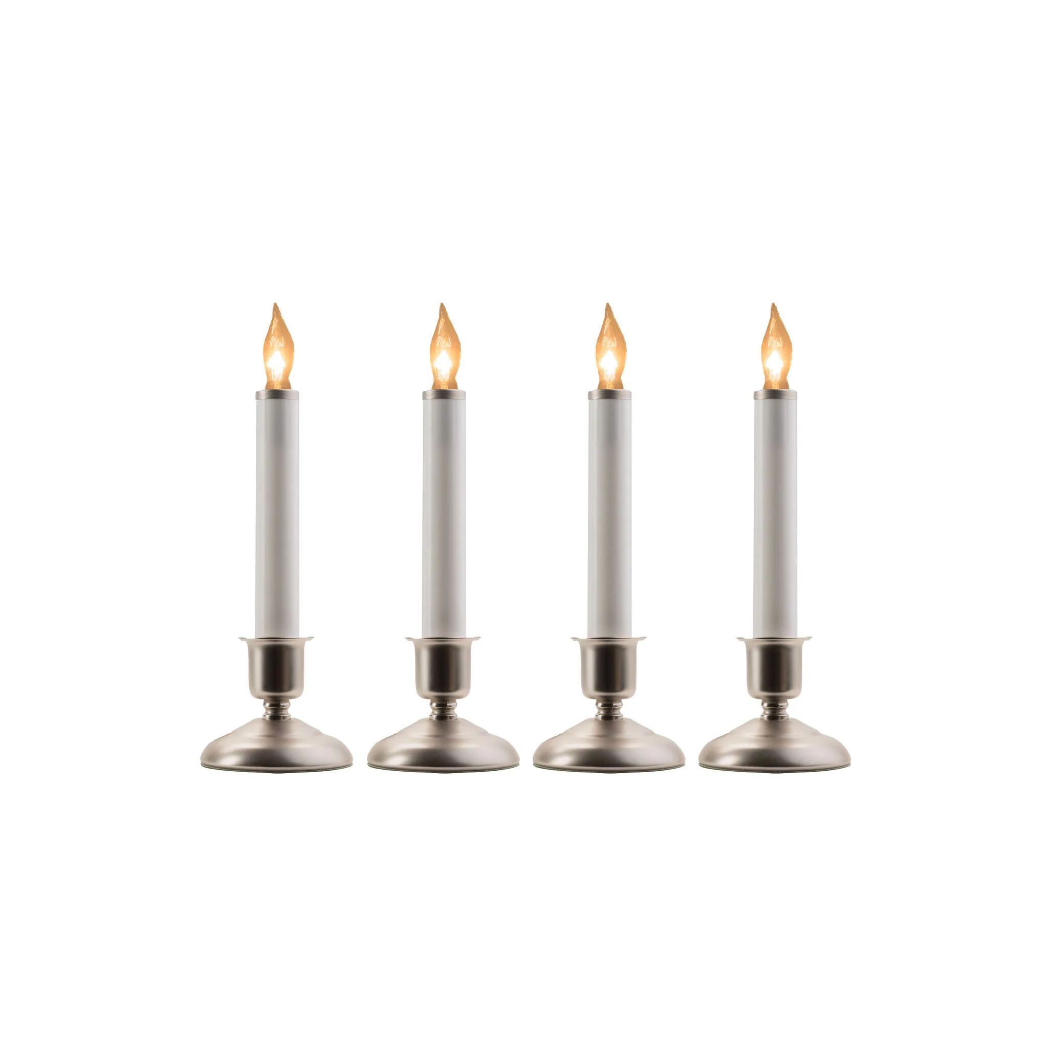 Cape Cod Pewter Cool Burn Bulb Candle, Steady Burning, 9" (Set of 4)